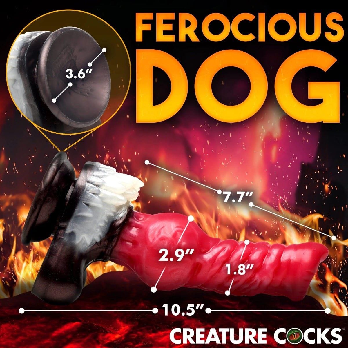 Creature Cocks Fantasy Dildos Creature Cocks Cujo Canine Silicone Dildo X-Large - Fantasy Dildo, Silicone