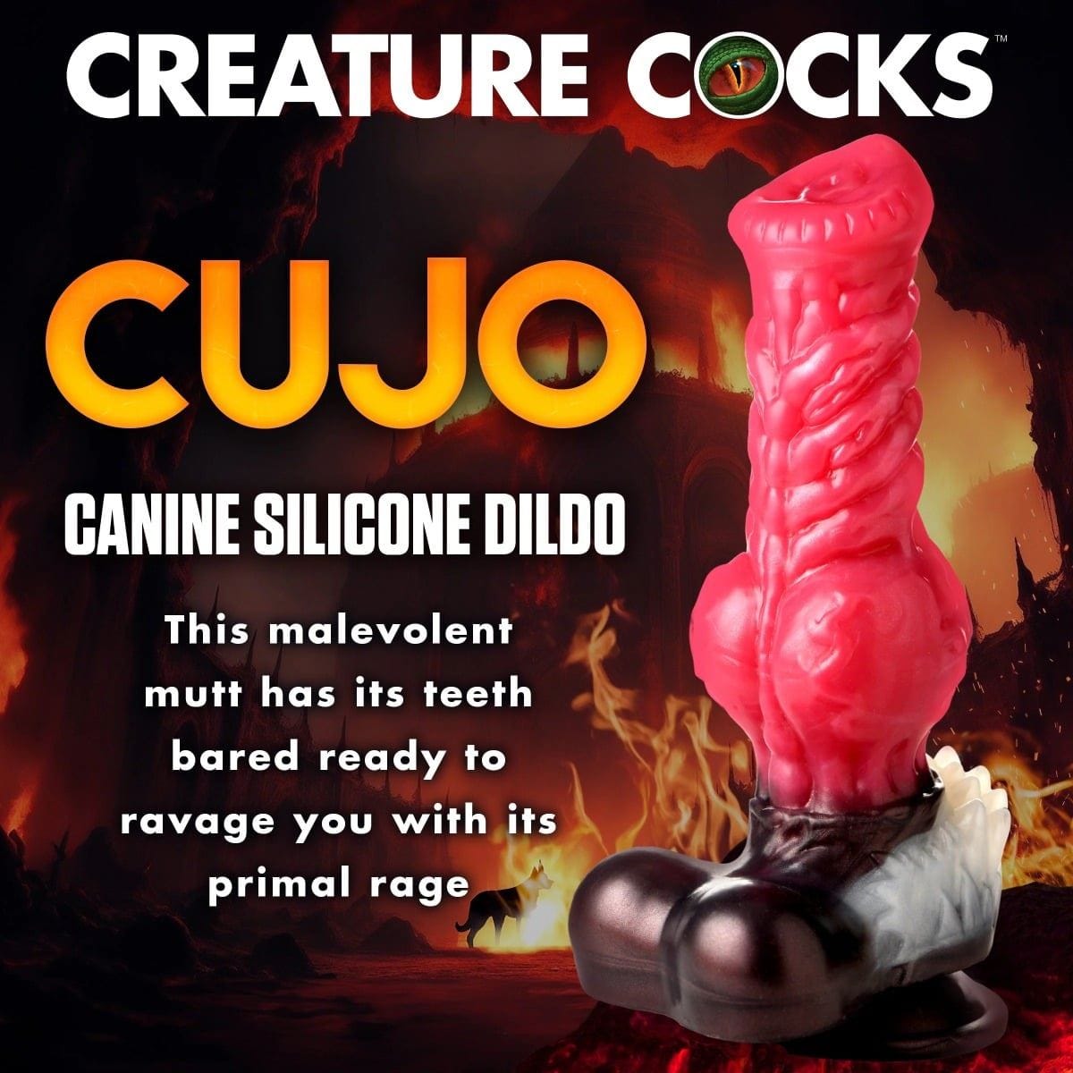 Creature Cocks Fantasy Dildos Creature Cocks Cujo Canine Silicone Dildo X-Large - Fantasy Dildo, Silicone