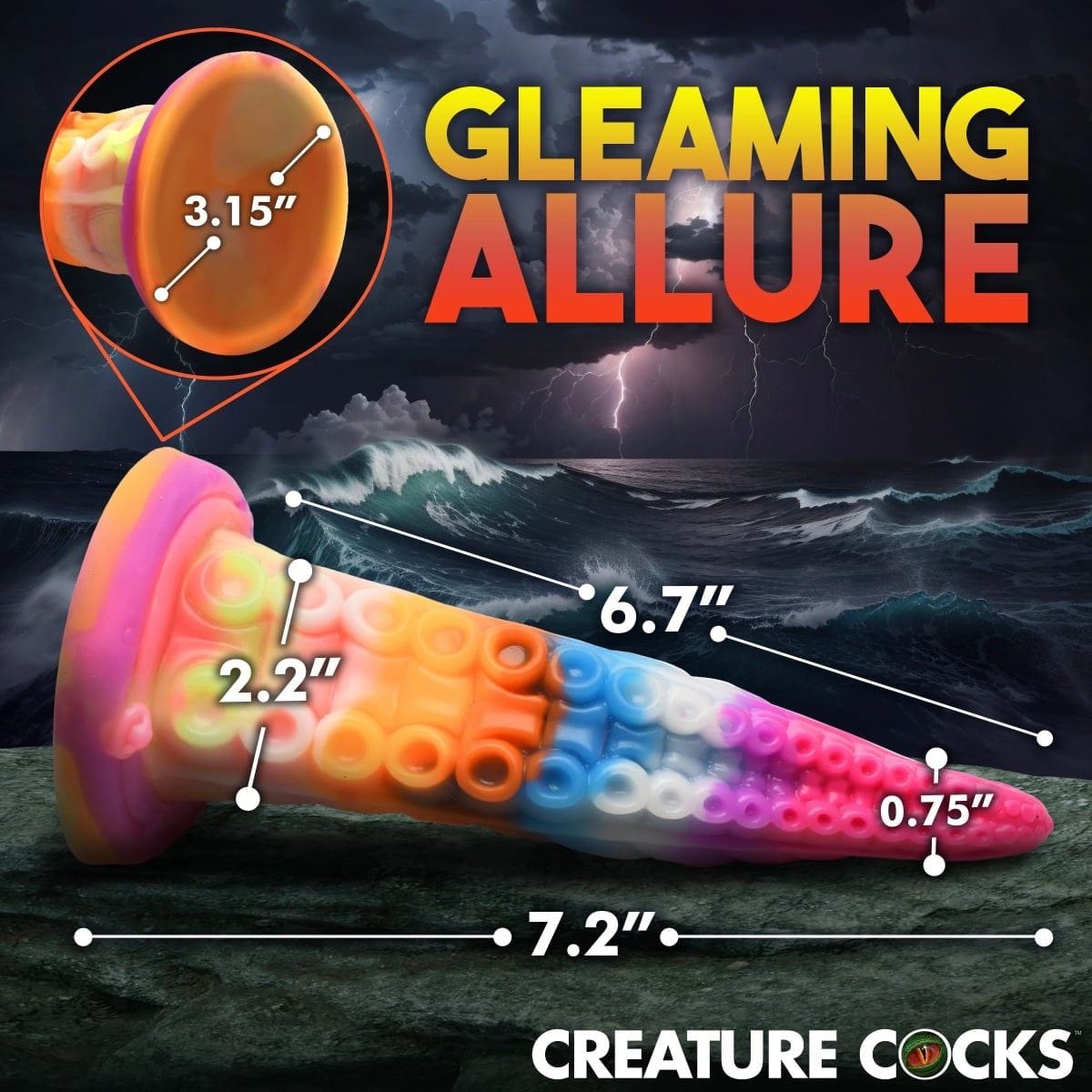 Creature Cocks Fantasy Dildos Creature Cocks Luminoctopus Glow-in-the-Dark Tentacle Dildo - Dildo Adult Toy