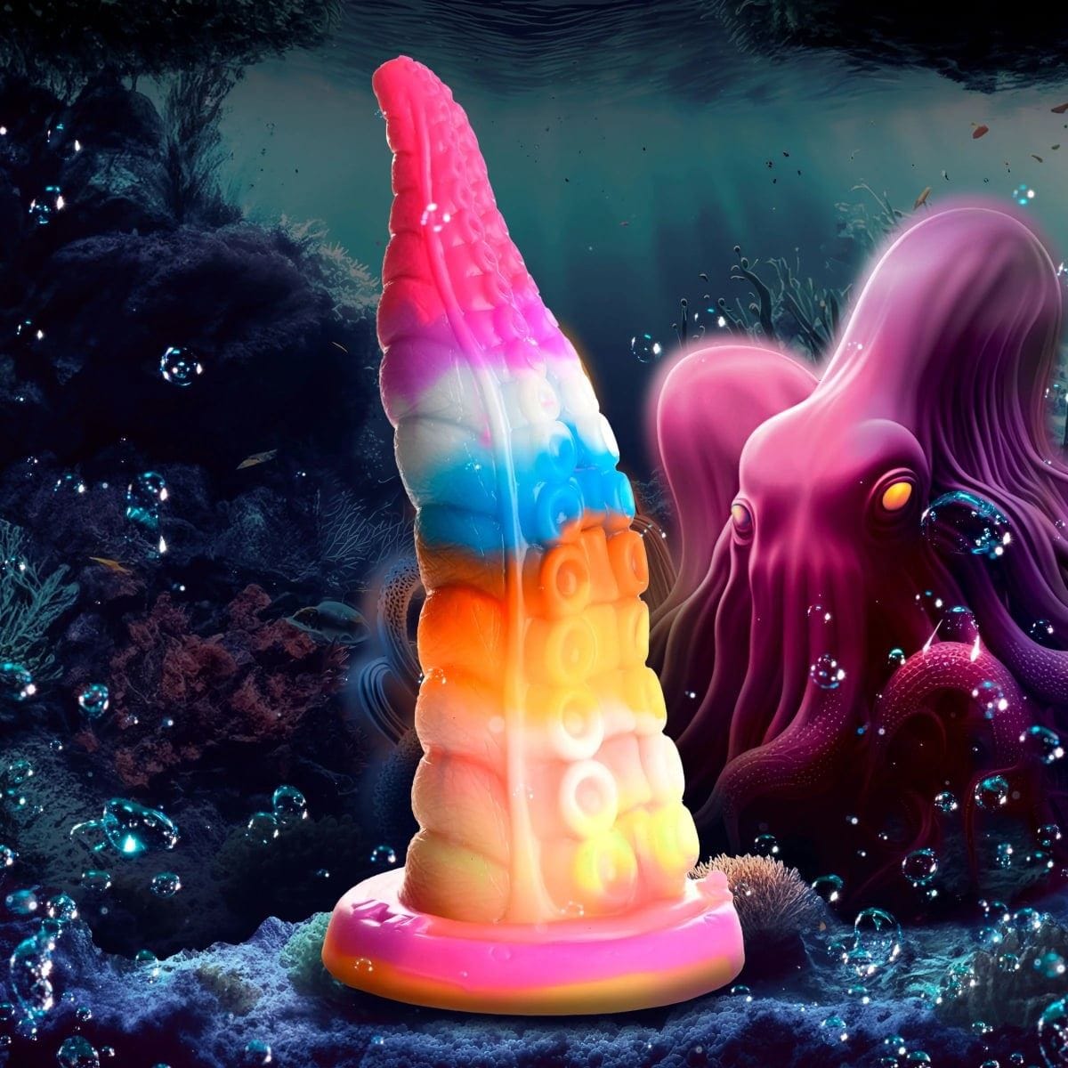 Creature Cocks Fantasy Dildos Creature Cocks Luminoctopus Glow-in-the-Dark Tentacle Dildo - Dildo Adult Toy