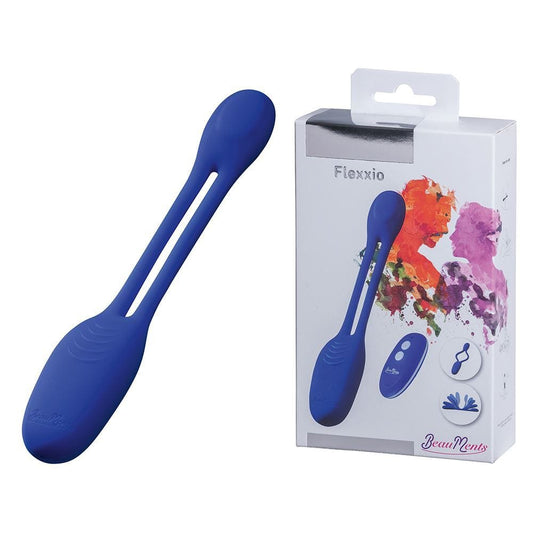 Doppio/Flexxio Realistic Vibrators Flexxio Dual Motor Couples Vibrator: Remote Control Bendable Blue Vibrator