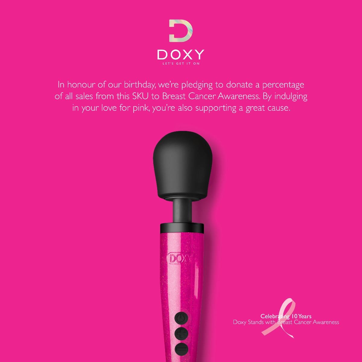 DOXY Wand Vibrators Doxy Die Cast - Hot Pink  | Powerful Full?Size Wand Vibrator Silicone Vibrating