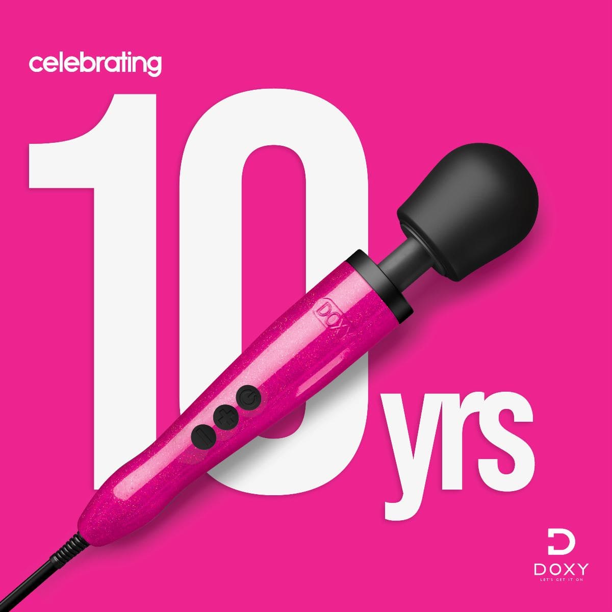 DOXY Wand Vibrators Doxy Die Cast - Hot Pink  | Powerful Full?Size Wand Vibrator Silicone Vibrating