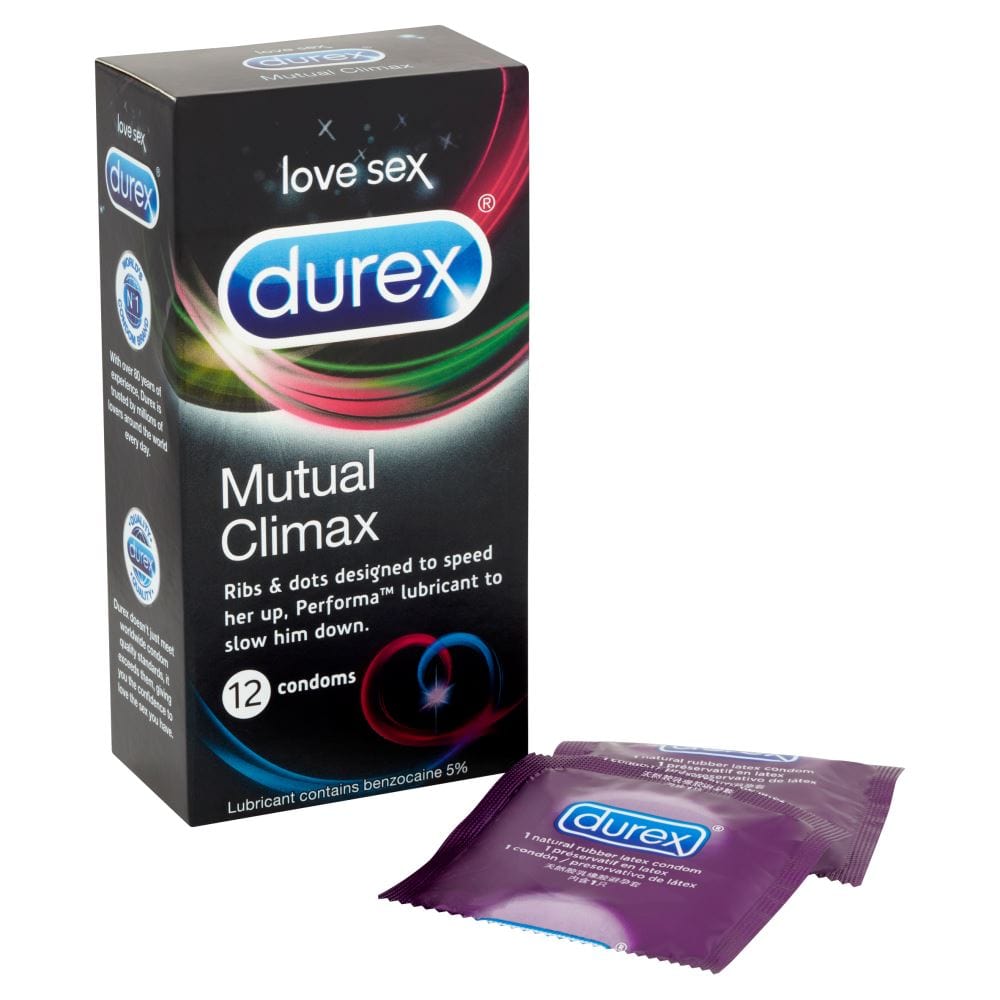 Durex Condoms Durex Mutual Climax 12's | Ribbed & Dotted Condoms with Delay Gel Couples