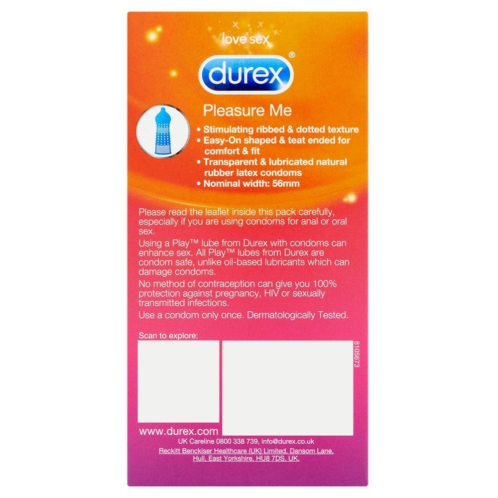 Durex Condoms Durex Pleasure Me 6's | Ribbed & Dotted Condoms for Extra Stimulation Couples