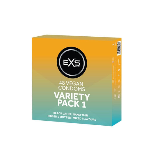 EXS Condoms 48 EXS Variety Pack 1 Condoms - Lubricated, Latex, Protection Adult