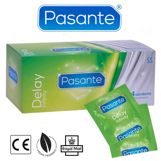 Pasante Condoms Infinity Delay Last Longer Climax CE Mark Vegan Friendly - Spanksy