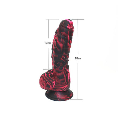 Strap On Dildo Silicone Dildo Red & Black - Spanksy