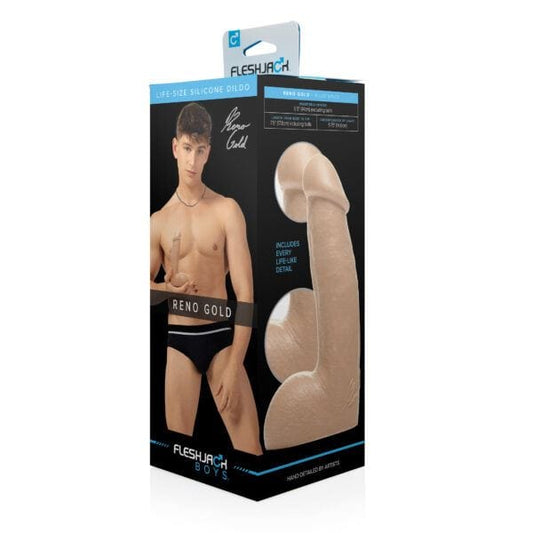 Fleshlight Realistic Dildos Fleshjack Boys Reno Gold Realistic 7.5 Inch Dildo