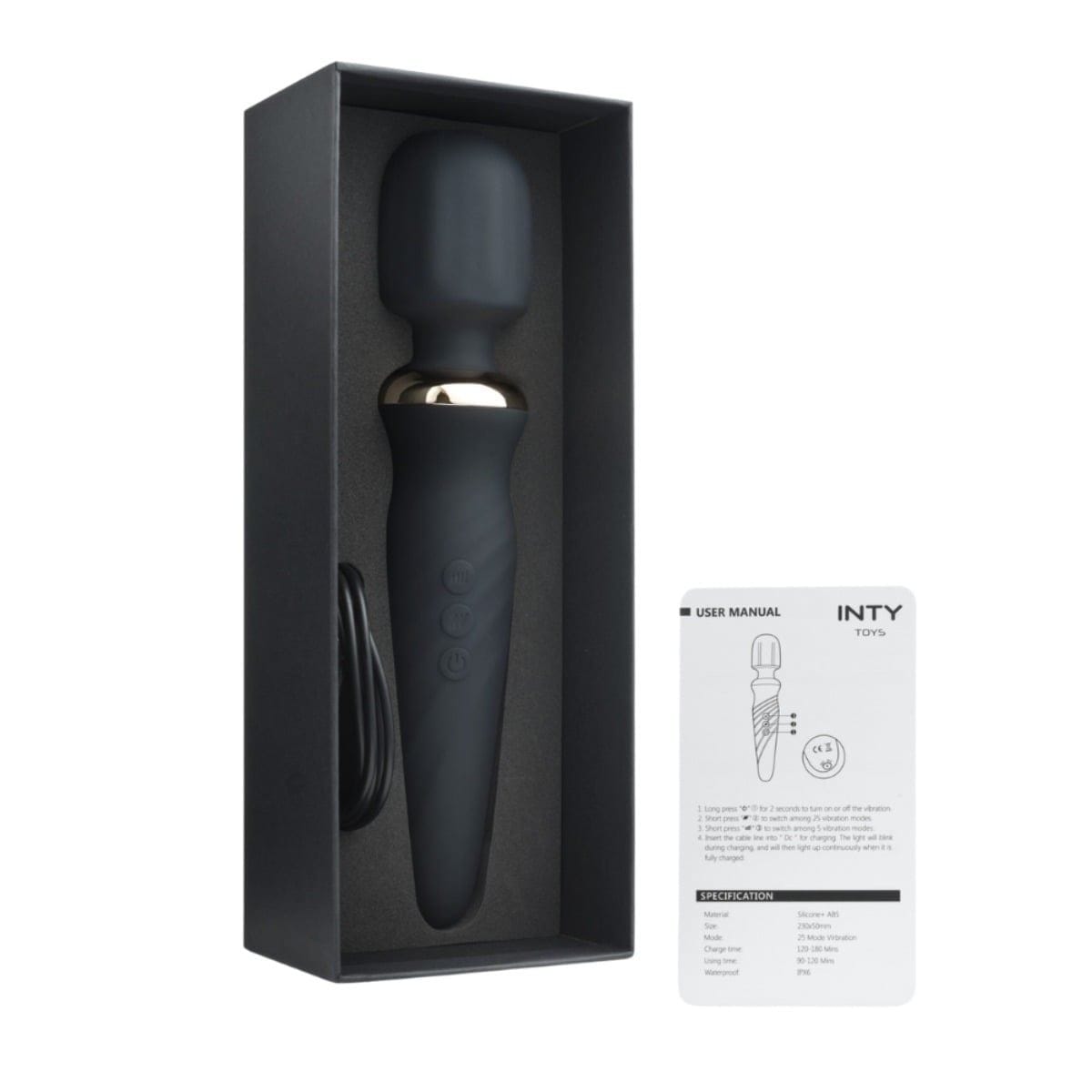 INTY Wand Vibrators INTY Toys Torch Wand Vibrator - Multiple Vibration Modes, Body-Safe Silicone