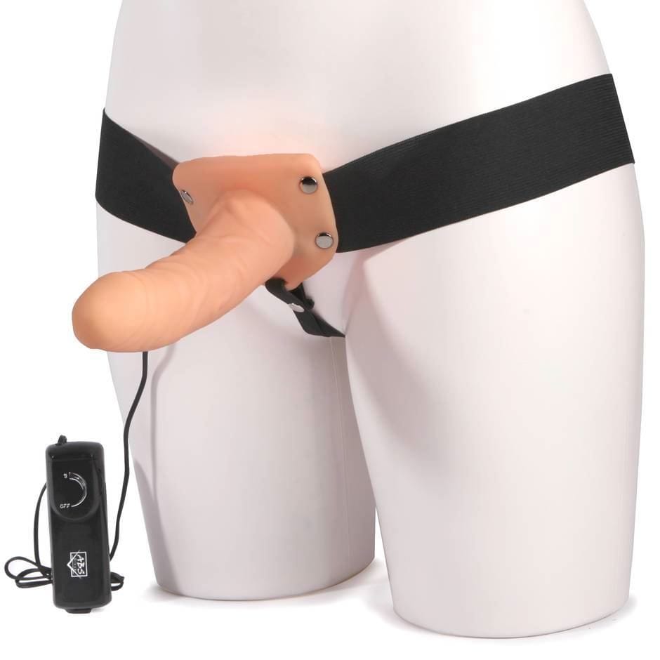 Kinx Strap On Dildo & Harness Vibrating Dildo Strap On Sex Toy Hollow 6.5" Pegging Discreet Delivery