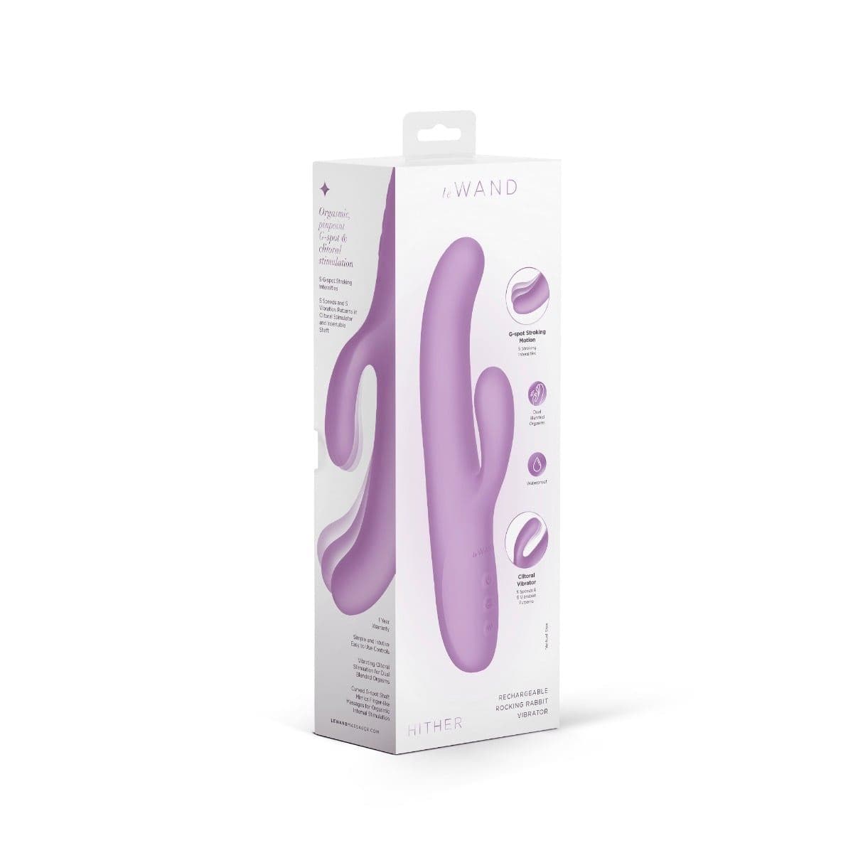 Le Wand G Spot Vibrator Le Wand Hither Rechargeable Rocking Rabbit Vibrator Lilac - USB Rechargeable