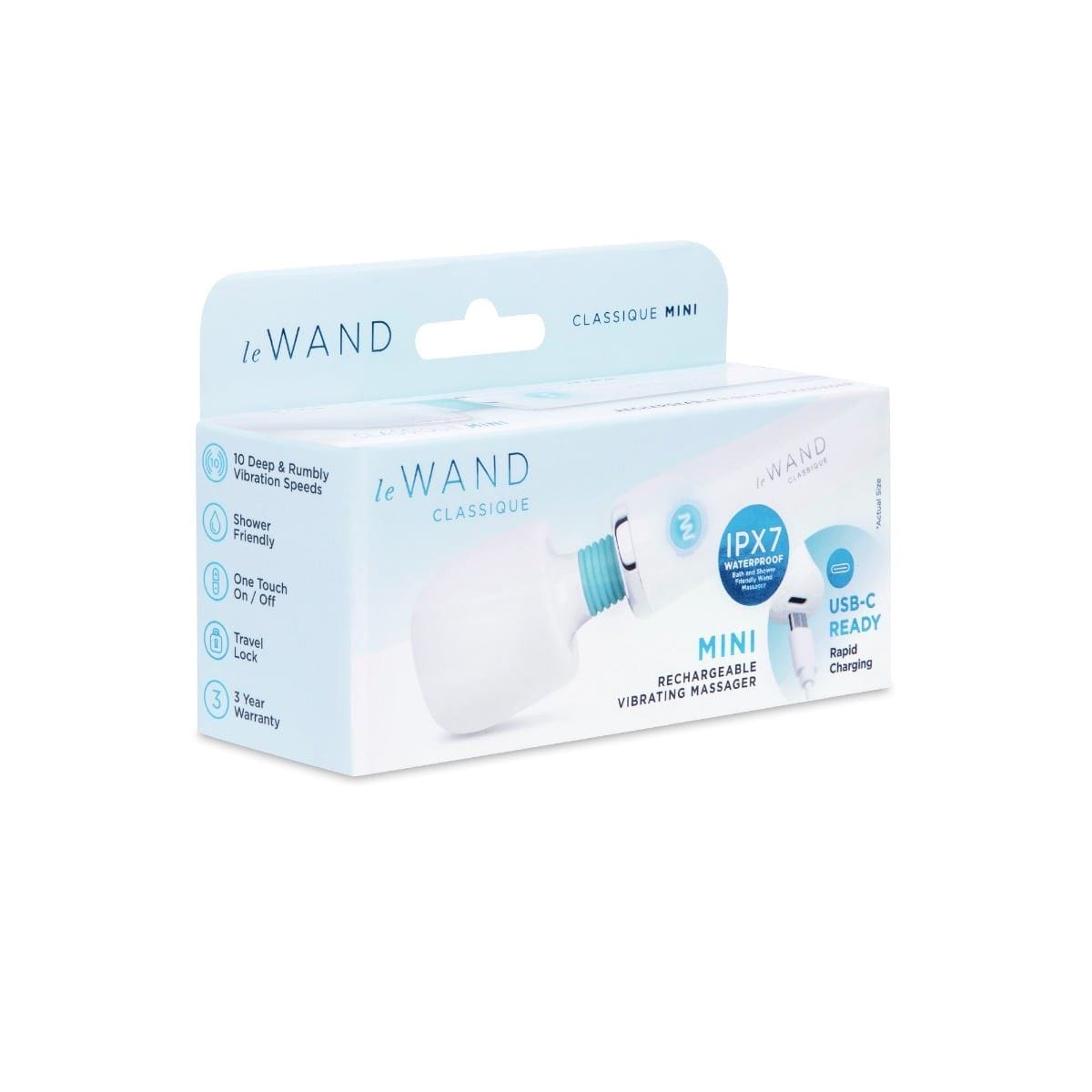 Le Wand Wand Vibrators Le Wand Classique Mini Vibrating Wand Massager White - Multiple Vibration