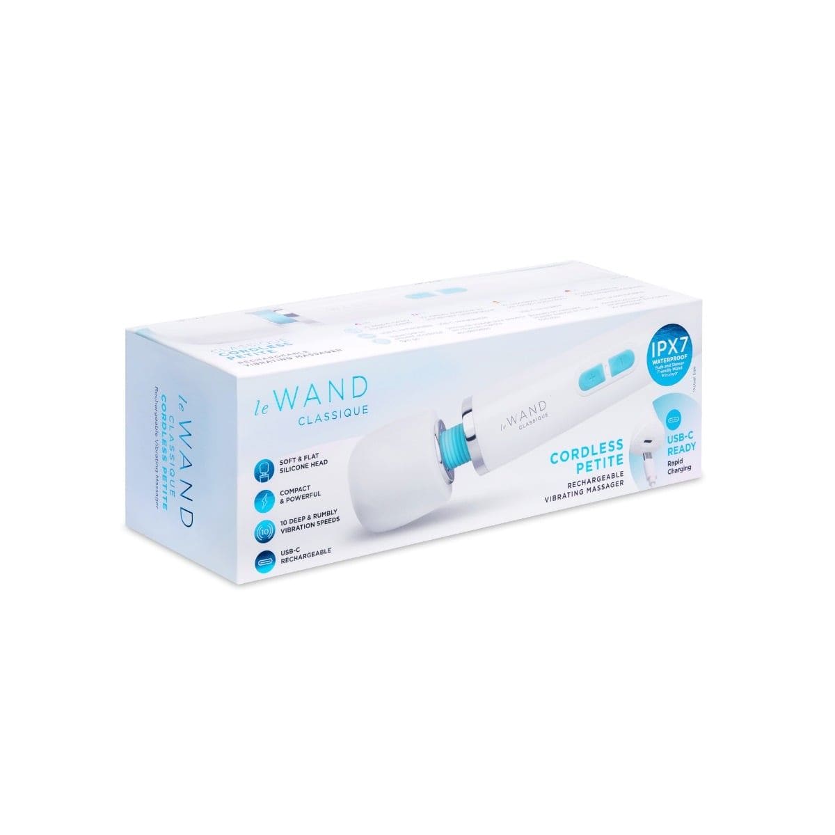 Le Wand Wand Vibrators Le Wand Classique Petite Vibrating Wand Massager White - Multiple Vibration