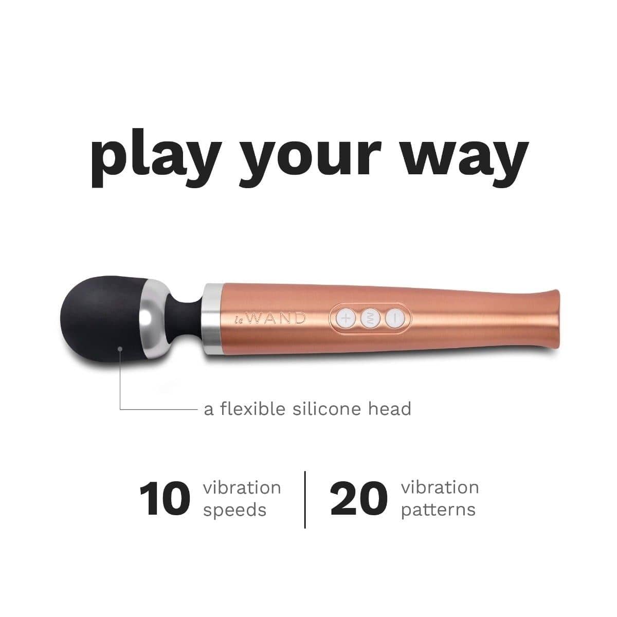 Le Wand Wand Vibrators Le Wand Diecast Rechargeable Massager Rose Gold - Multiple Vibration Modes, USB