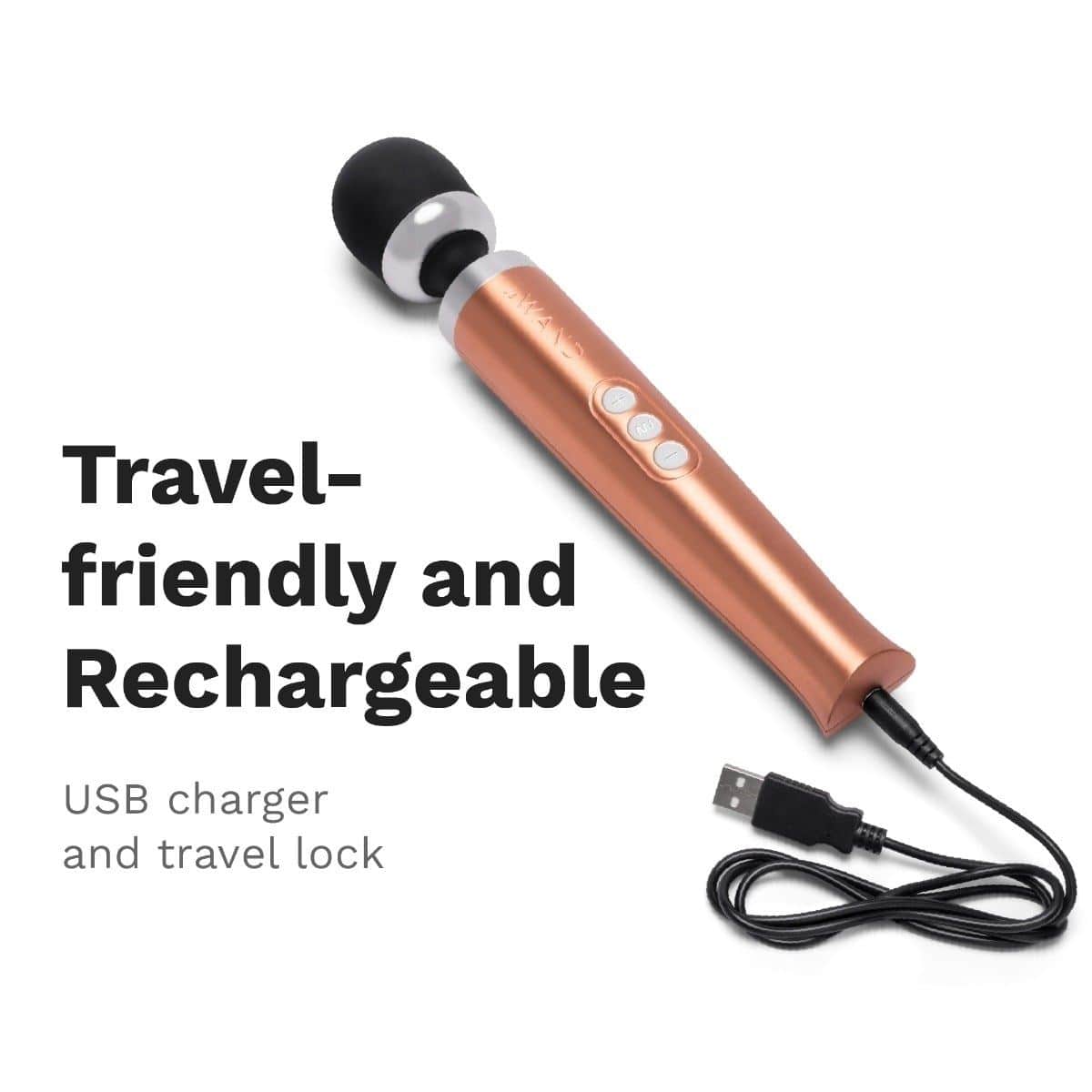 Le Wand Wand Vibrators Le Wand Diecast Rechargeable Massager Rose Gold - Multiple Vibration Modes, USB