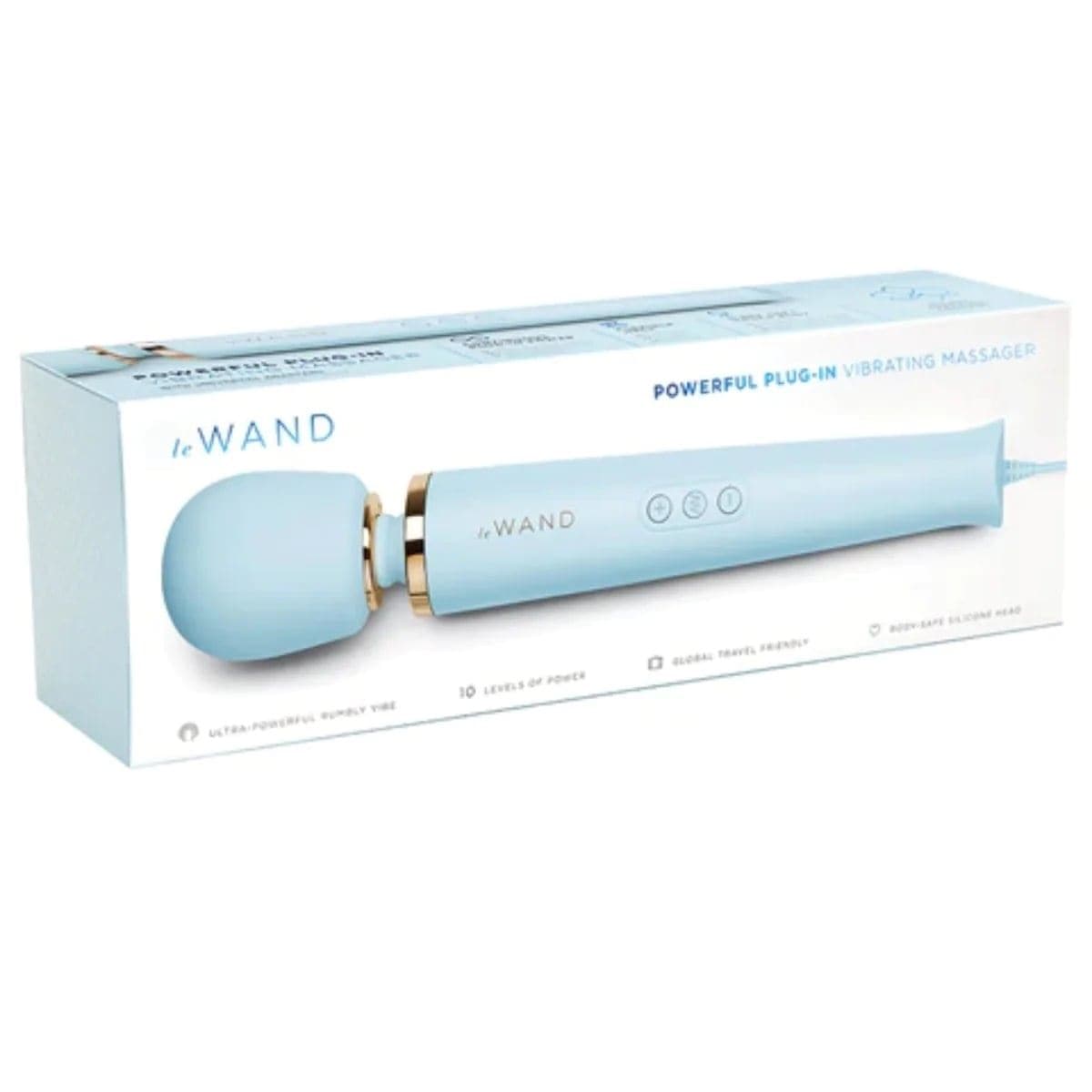 Le Wand Wand Vibrators Le Wand Powerful Plug In Vibrating Massager Light Blue