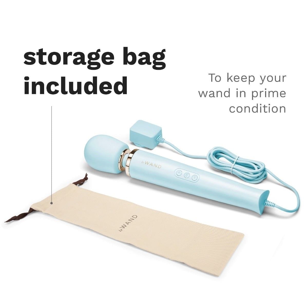 Le Wand Wand Vibrators Le Wand Powerful Plug In Vibrating Massager Light Blue
