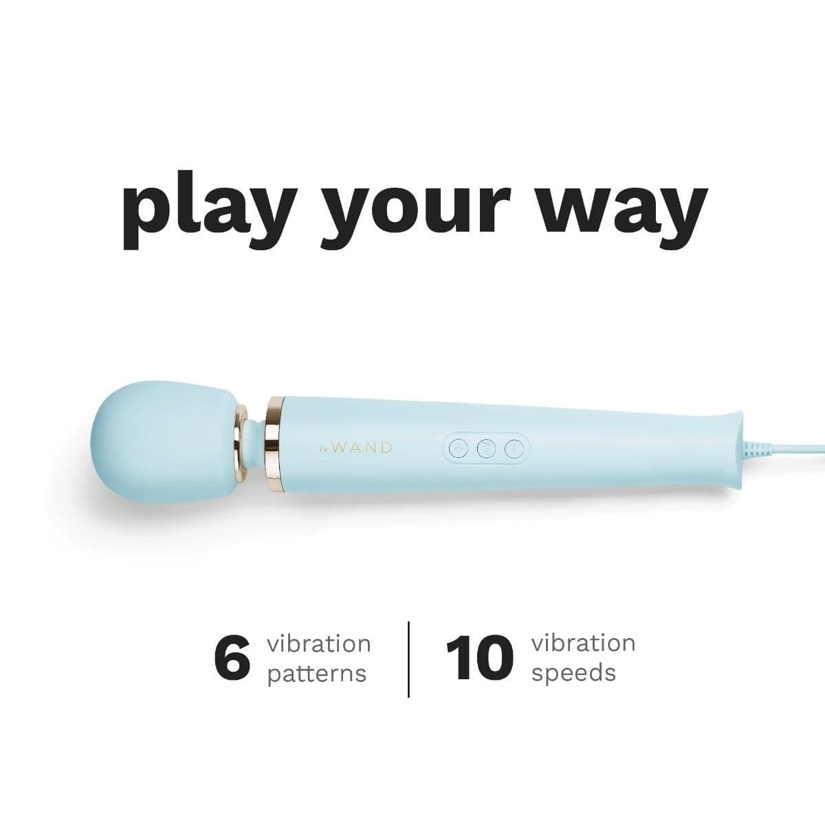 Le Wand Wand Vibrators Le Wand Powerful Plug In Vibrating Massager Light Blue