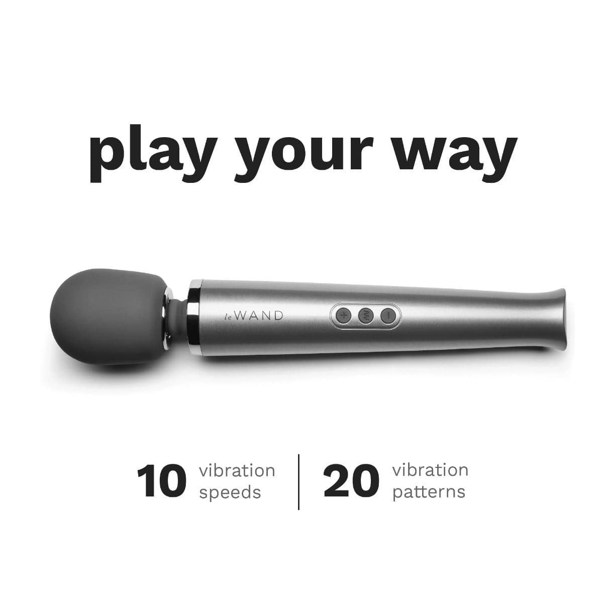 Le Wand Wand Vibrators Le Wand Rechargeable Massager Grey - Multiple Vibration Modes, USB Rechargeable