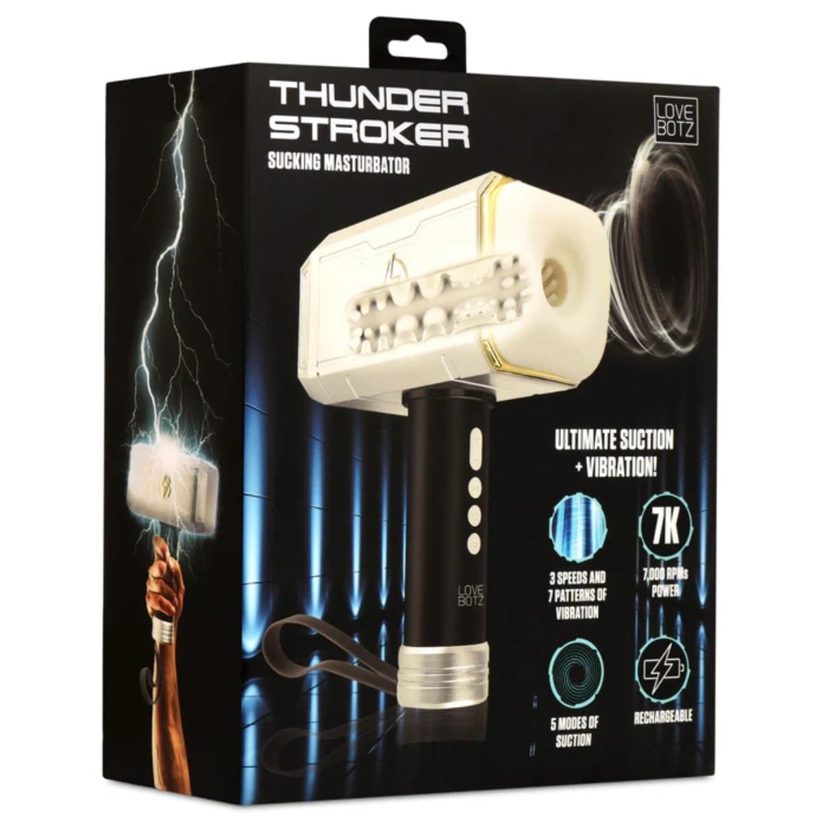 Lovebotz Male Masturbators Thunder Stroker Sucking Masturbator - Masturbator, Textured Sleeve Adult Toy