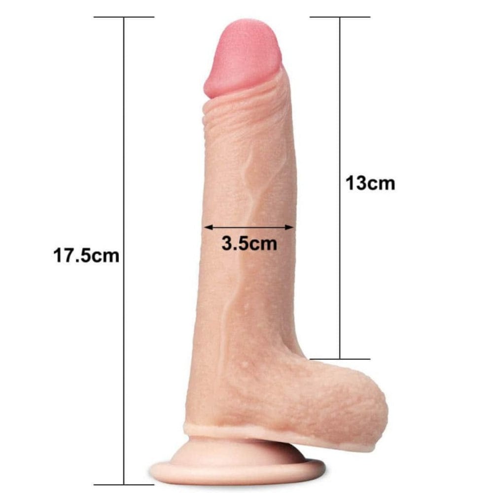 LoveToy Realistic Dildos LoveToy Strap On Sliding Skin Dual Layer Premium 7 Inches