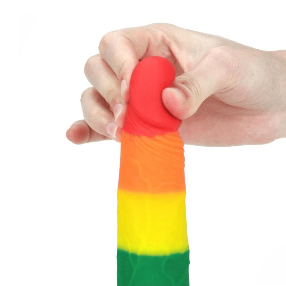 LoveToy Realistic Dildos Pride Rainbow Strap On Dildo Sex Toy 7 Inches Premium Silicone