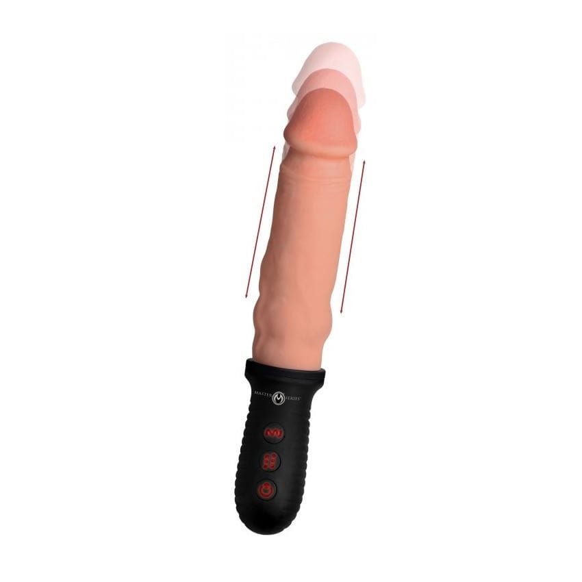 Master Series Realistic Dildos Master Series 8X Auto Pounder Vibrating and Thrusting Dildo With Handle Light