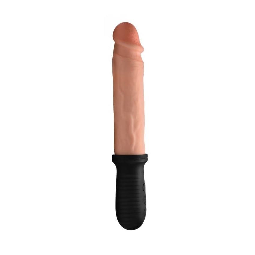 Master Series Realistic Dildos Master Series 8X Auto Pounder Vibrating and Thrusting Dildo With Handle Light