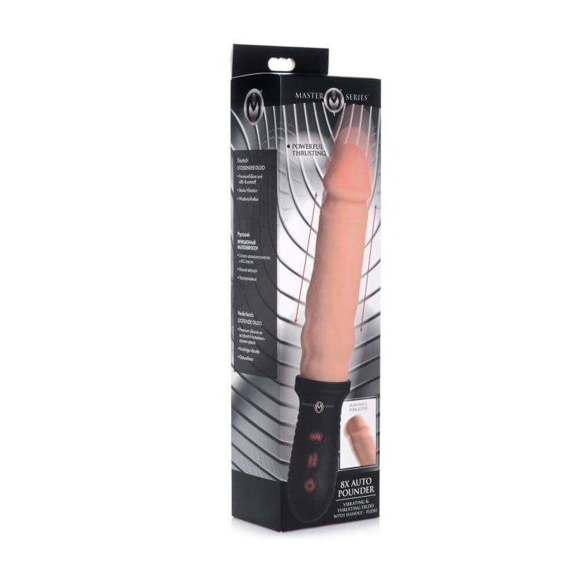 Master Series Realistic Dildos Master Series 8X Auto Pounder Vibrating and Thrusting Dildo With Handle Light