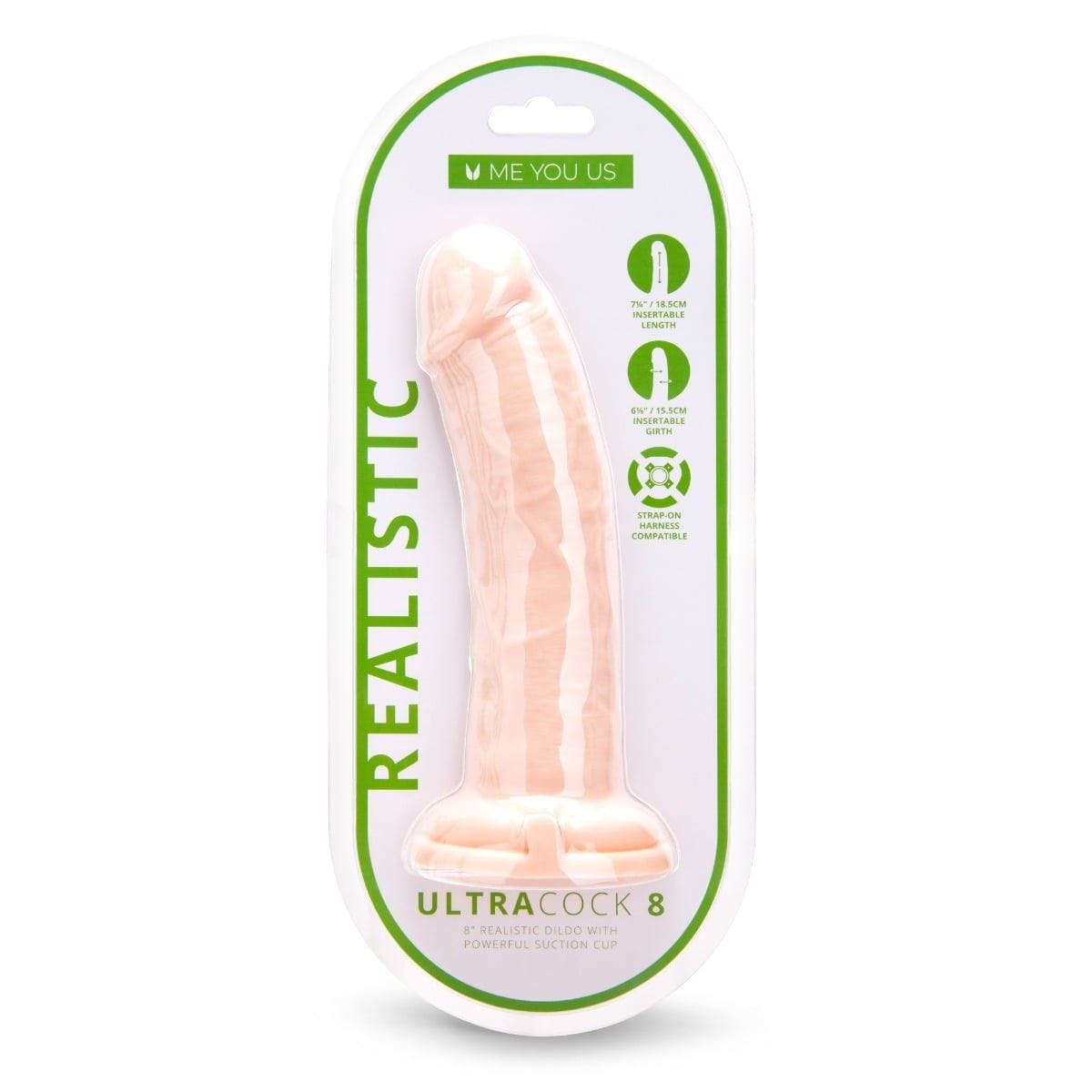 Me You Us Realistic Dildos Me You Us Ultra Cock 8inch Realistic Dildo - 8 inch, Realistic