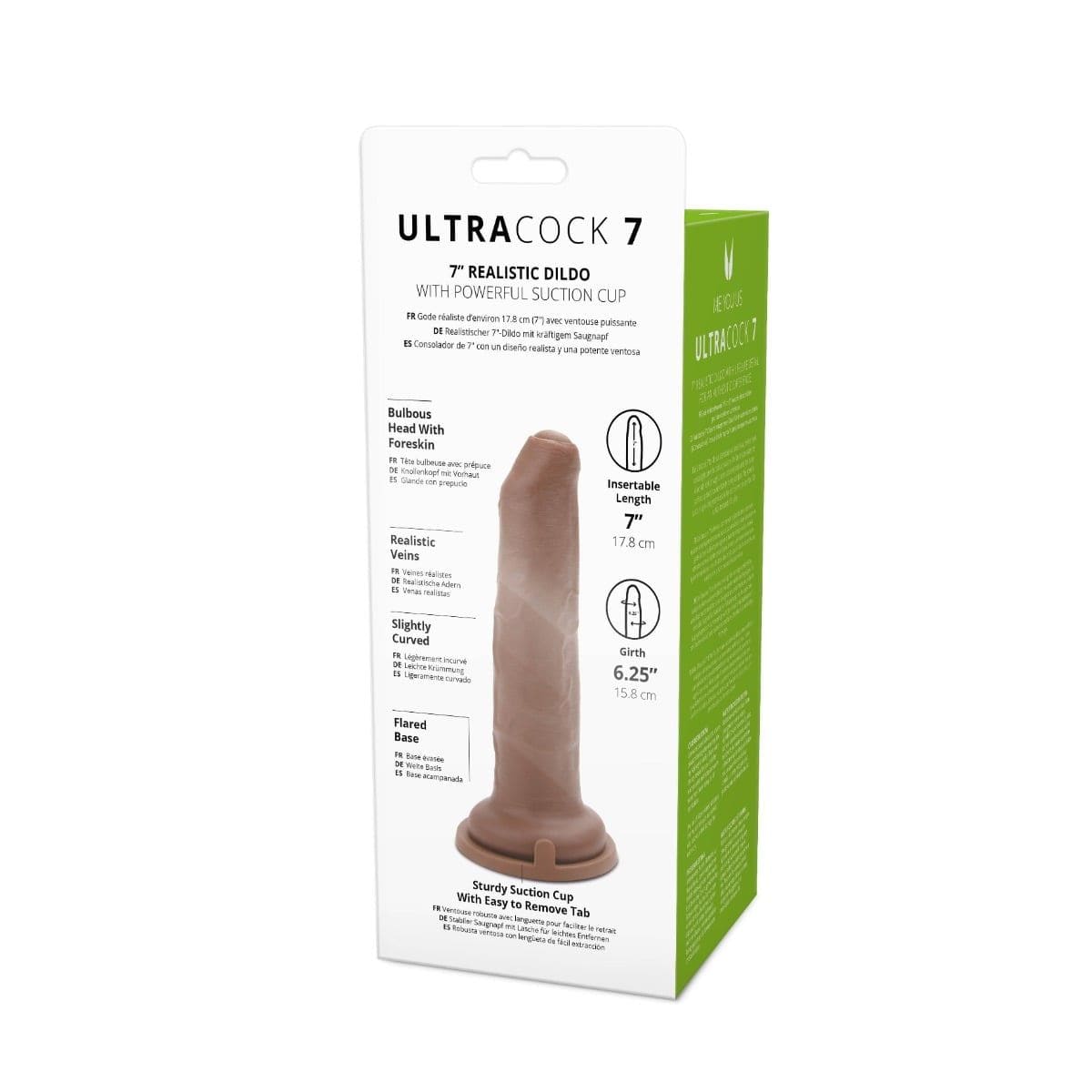 Me You Us Realistic Dildos Me You Us Uncut Ultra Cock 7inch Caramel Realistic Dildo - 7 inch, Realistic