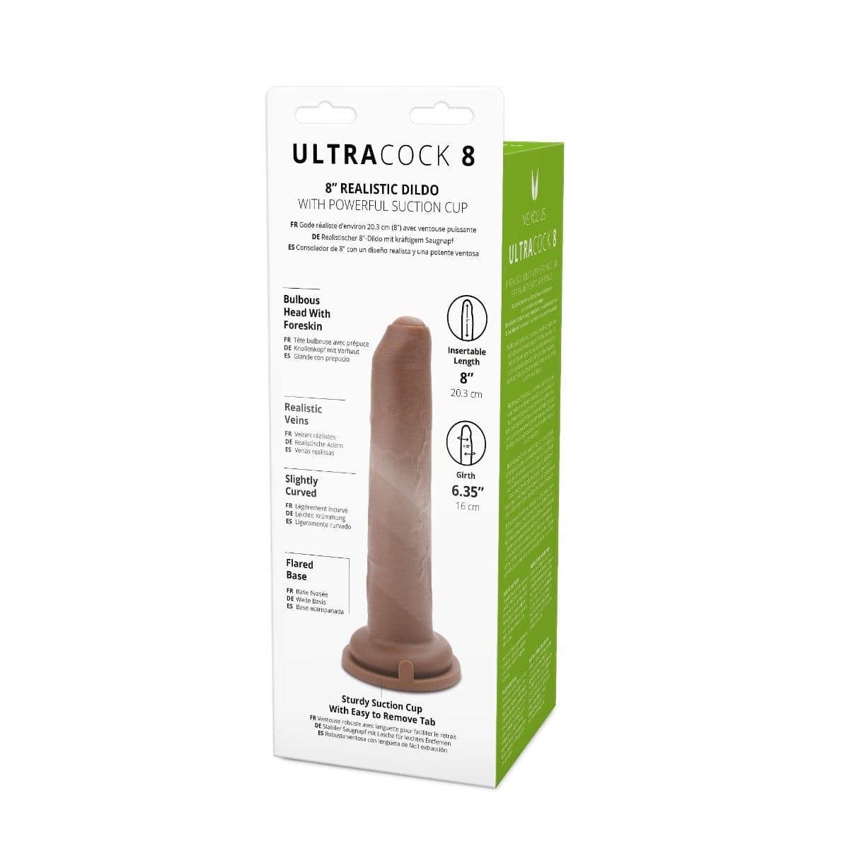 Me You Us Realistic Dildos Me You Us Uncut Ultra Cock 8inch Caramel Realistic Dildo - 8 inch, extra large