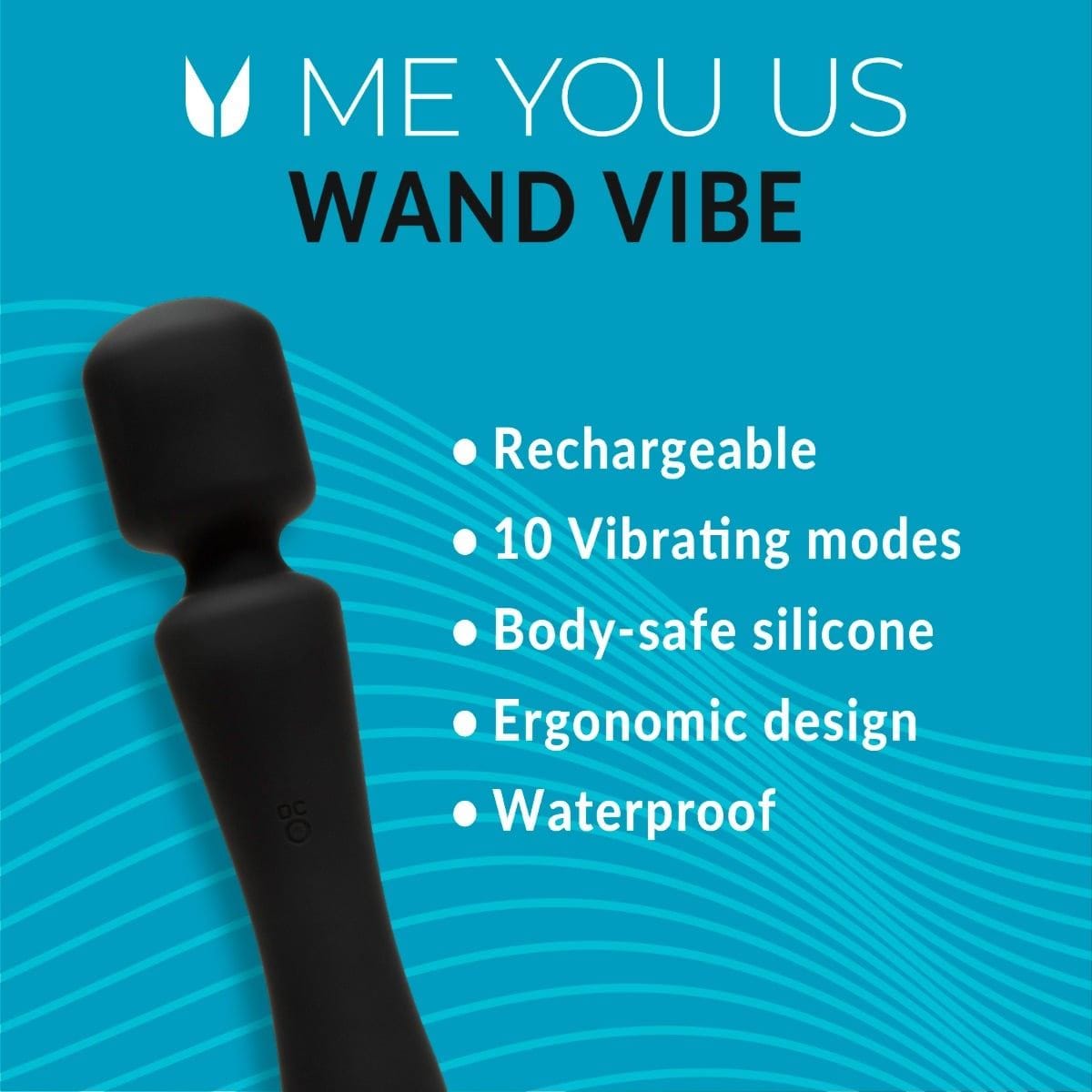 Me You Us Wand Vibrators Me You Us Wand Vibrator Black - Multiple Vibration Modes, Body-Safe Silicone