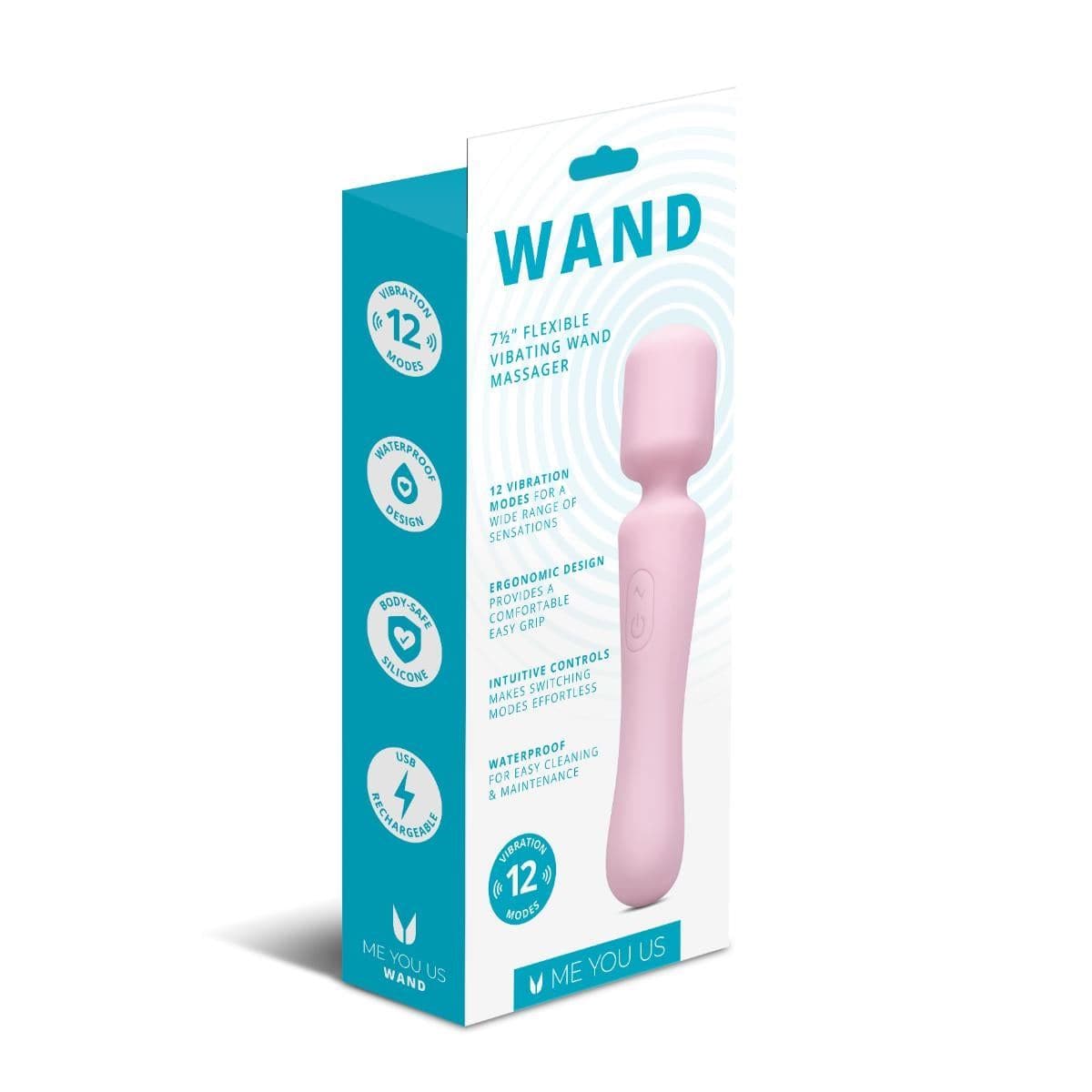 Me You Us Wand Vibrators Me You Us Wand Vibrator Pink - Multiple Vibration Modes, Body-Safe Silicone