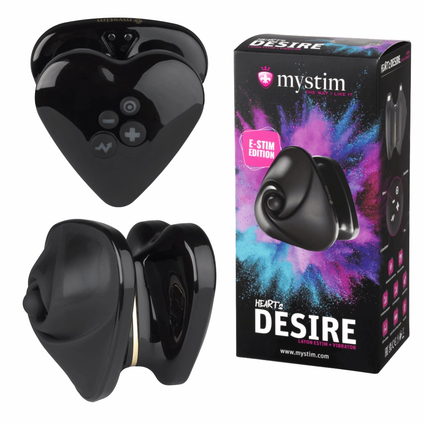 Mystim Clitoral Vibrators Mystim Heart’s Desire eStim Lay-On Vibrator Clitoral Massager USB Waterproof