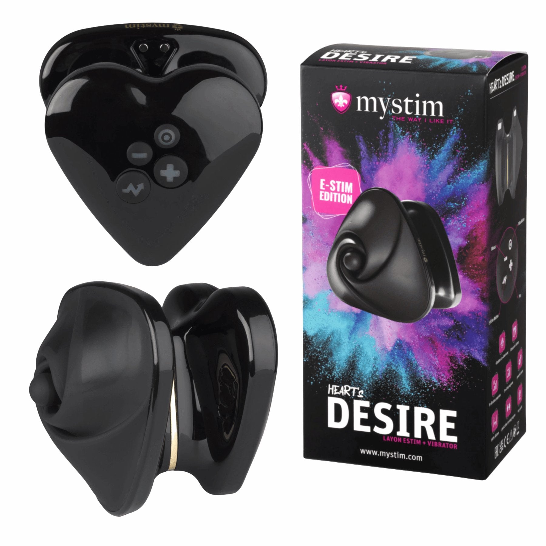 Mystim Clitoral Vibrators Mystim Heart’s Desire eStim Lay-On Vibrator Clitoral Massager USB Waterproof