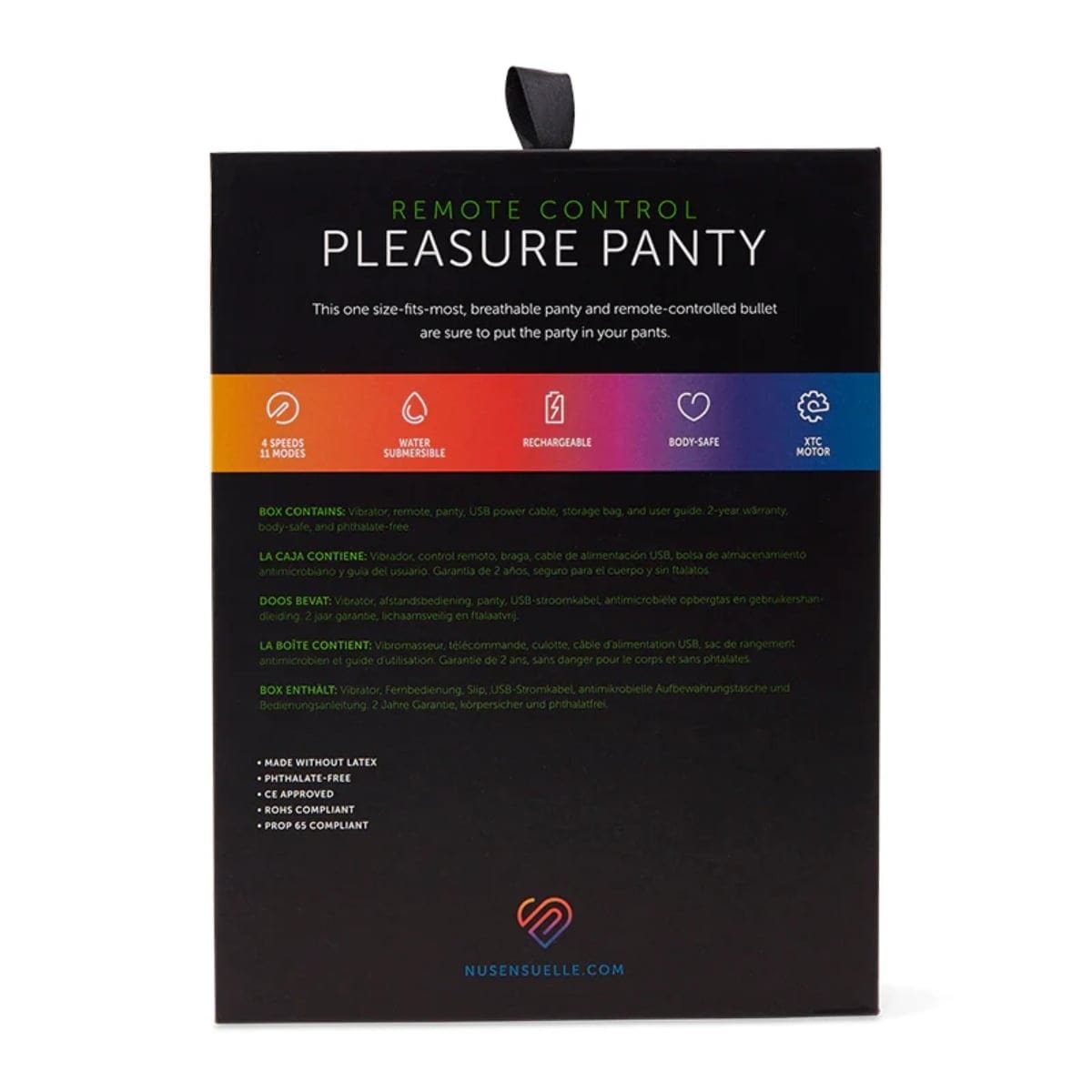 Nu Sensuelle Bullets Nu Sensuelle Pleasure Panty 15 Function Bullet Black - Vibrator, Multi-Speed