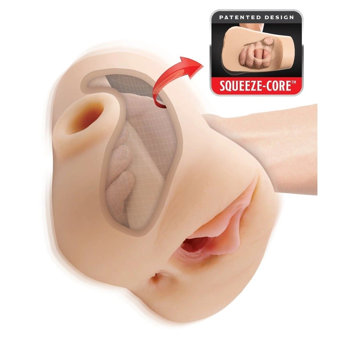 PDX Plus Male Masturbators PDX Plus Double Pounder Vibrating Squeeze Stroker Light - Masturbator, Vibrating