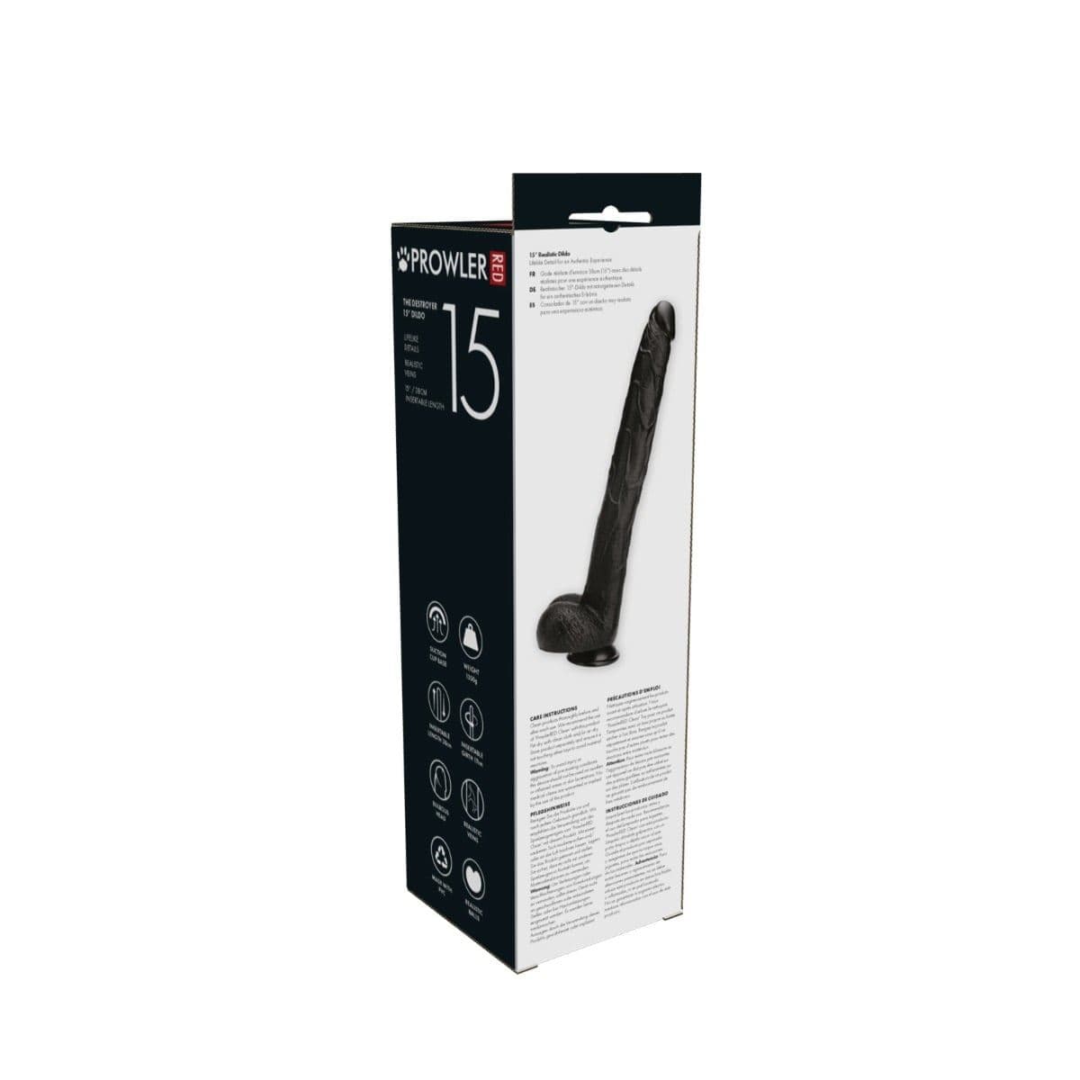 Prowler Red Realistic Dildos Prowler RED The Destroyer Dildo Black (15") - extra large, realistic