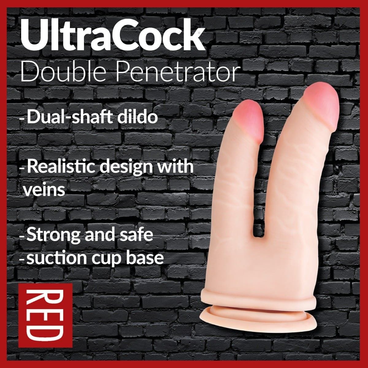 Prowler Red Realistic Dildos Prowler RED Ultra Cock Double Penetrator Dildo (6") - Dildo, Realistic Feel