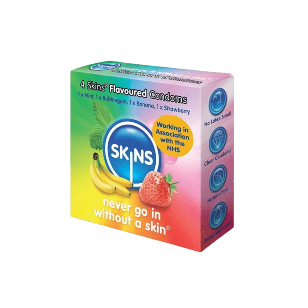 Skins Condoms UK Condoms Skins Flavours Assorted Condoms in Pack of 4