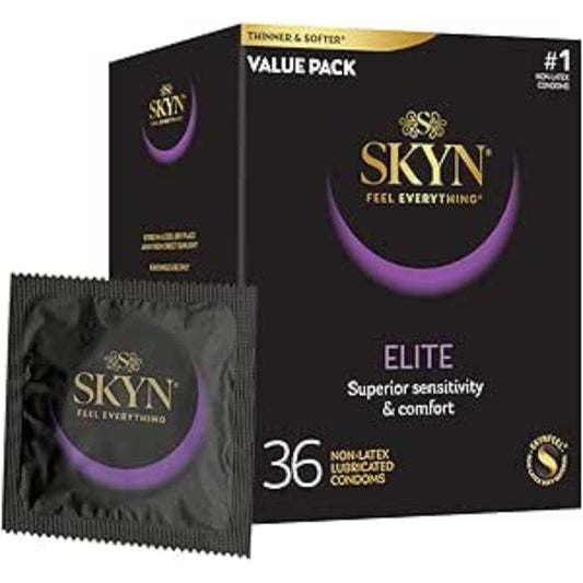 Skyn Condoms 36 Skyn Elite Latex Free Condoms - Lubricated, Latex, Protection Adult