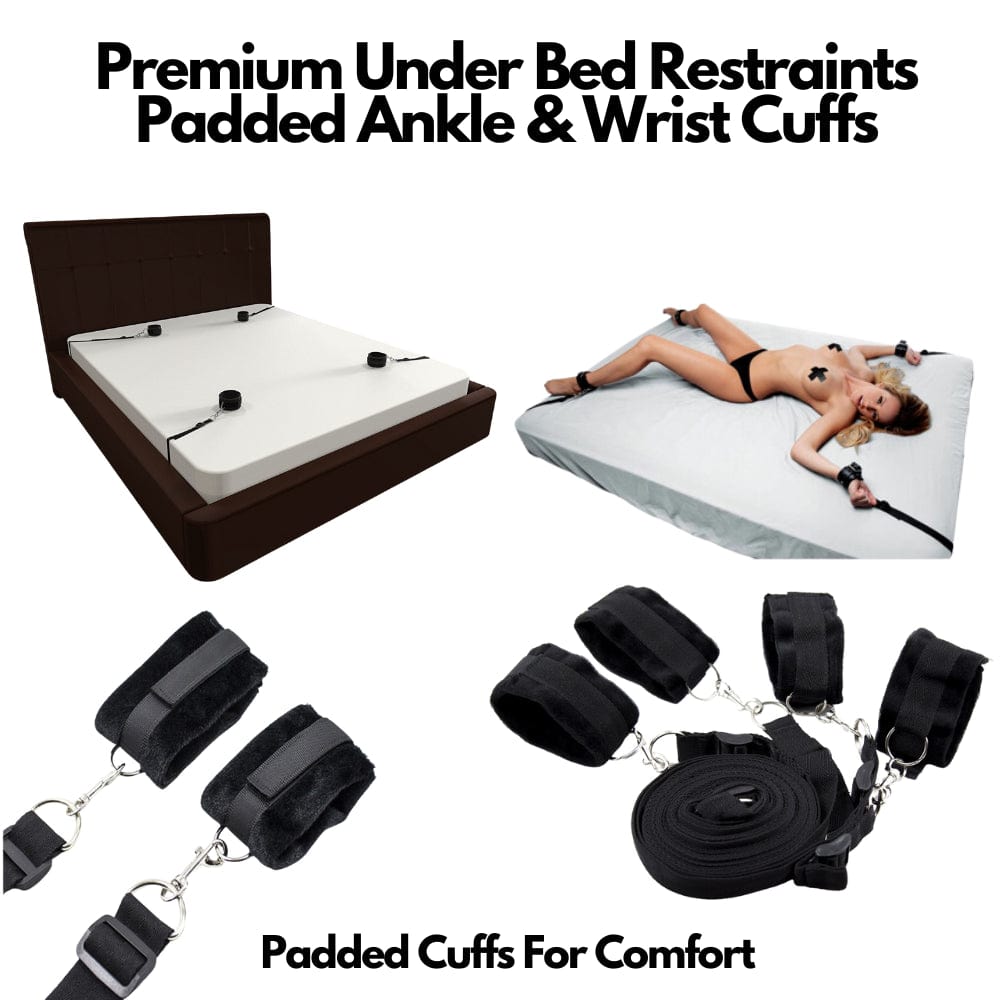 Under Bed Restraints Cuffs Bondage Submission Padded Quality - Spanksy