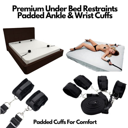 Under Bed Restraints Cuffs Bondage Submission Padded Quality - Spanksy