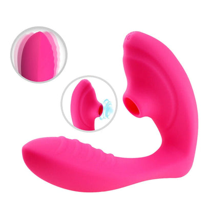 Clitoral Sucking G Spot Vibrator 10 Mode Silicone Pink - Spanksy