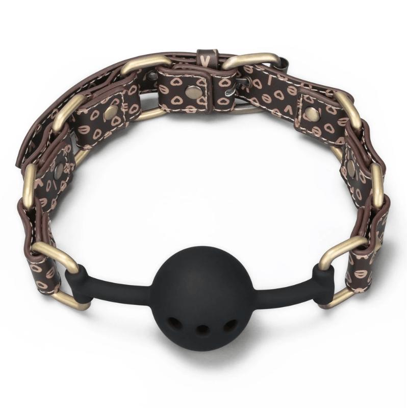 Spanksy Gags Lovetoy Rebellion Reign Ball Gag PU Leather Silicone BDSM Bondage Black