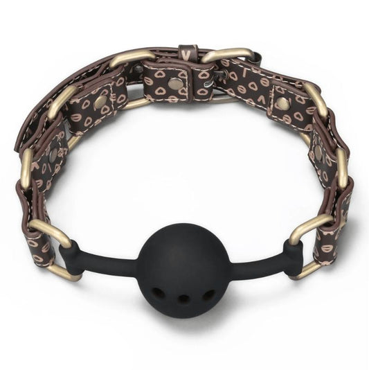 Spanksy Gags Lovetoy Rebellion Reign Ball Gag PU Leather Silicone BDSM Bondage Black