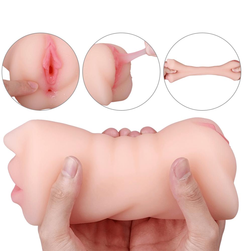 Spanksy Male Masturbators Male Masturbator Pocket Pussy 3 in 1 Vagina Ass Mouth Realistic Silicone 17.5cm