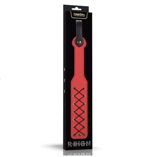 Spanksy Paddles Premium BDSM Paddle - Lovetoy 15'' Rebellion Reign Rope Spanking Flogger - Red